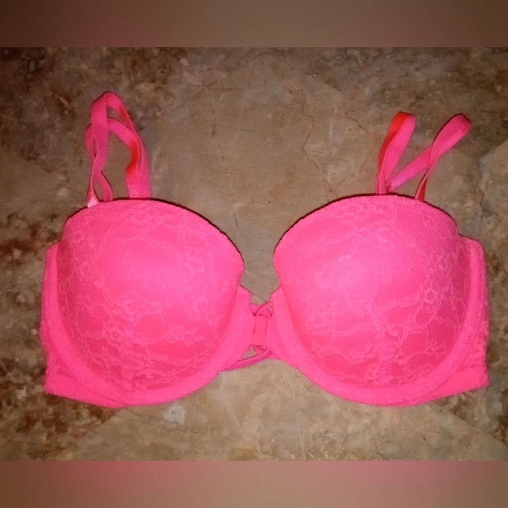 Pink by Victoria's Secret Lace Push Up Underwire Bra Multi Way Straps 34B
